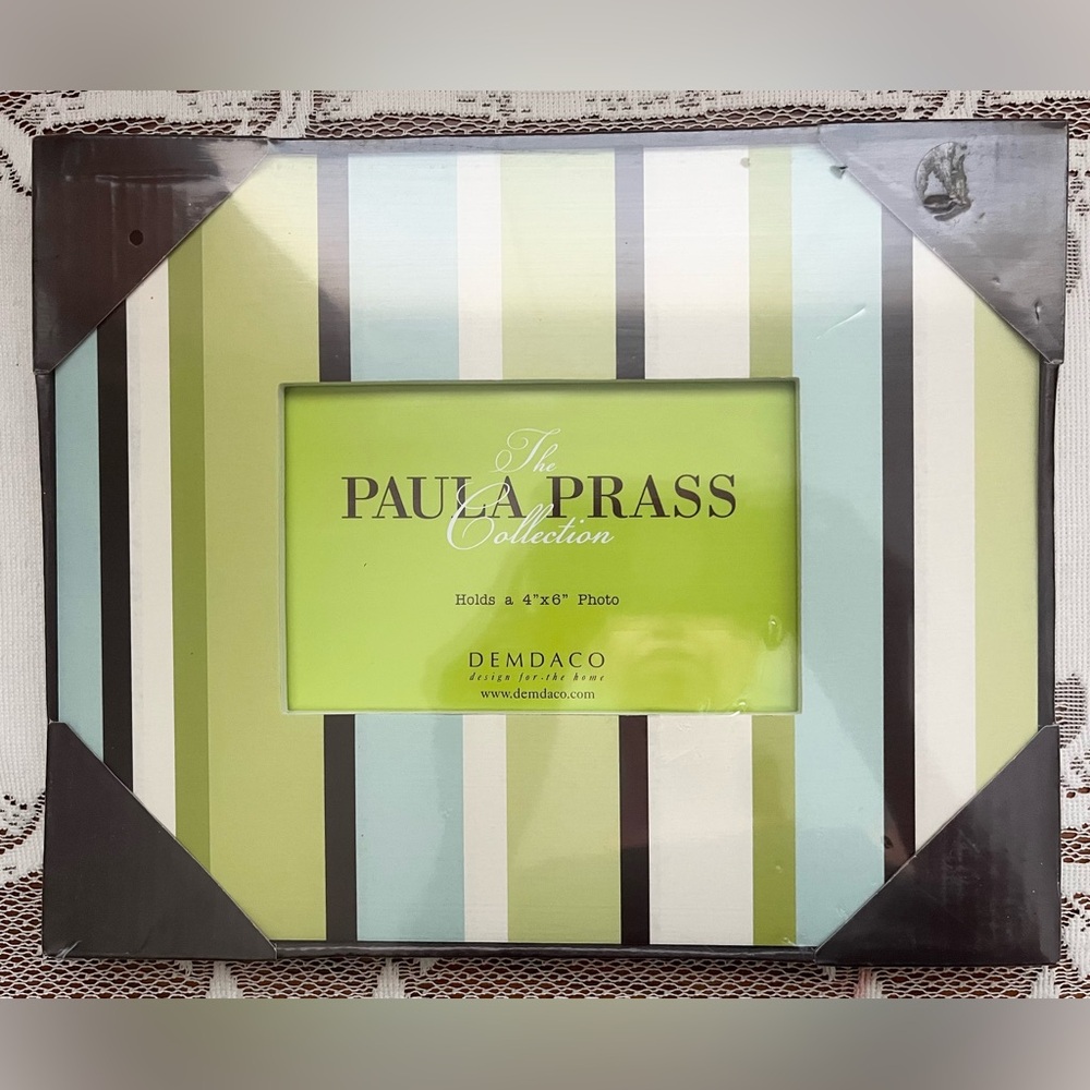 Demdaco 4 x 6 Green & Blue Picture Frame / Paula Pass Collection - NEW & SEALED